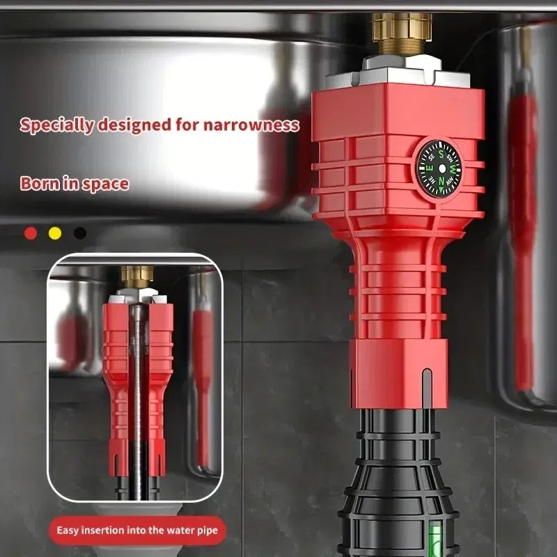 Color: PURPLE - 24/18/8 Multifunction Faucet and Sink Installer Tool Faucet Wrench Tool Plumbing Tool Water Pipe Spanner for Kitchen Bathroom