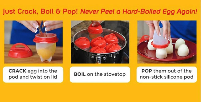 Non-stick Silicone Boiled Eggs Cup Kitchen Egg Cooker Poachers Silicone Steamed Egglettes Cooking Accessories Gift kitchen tools